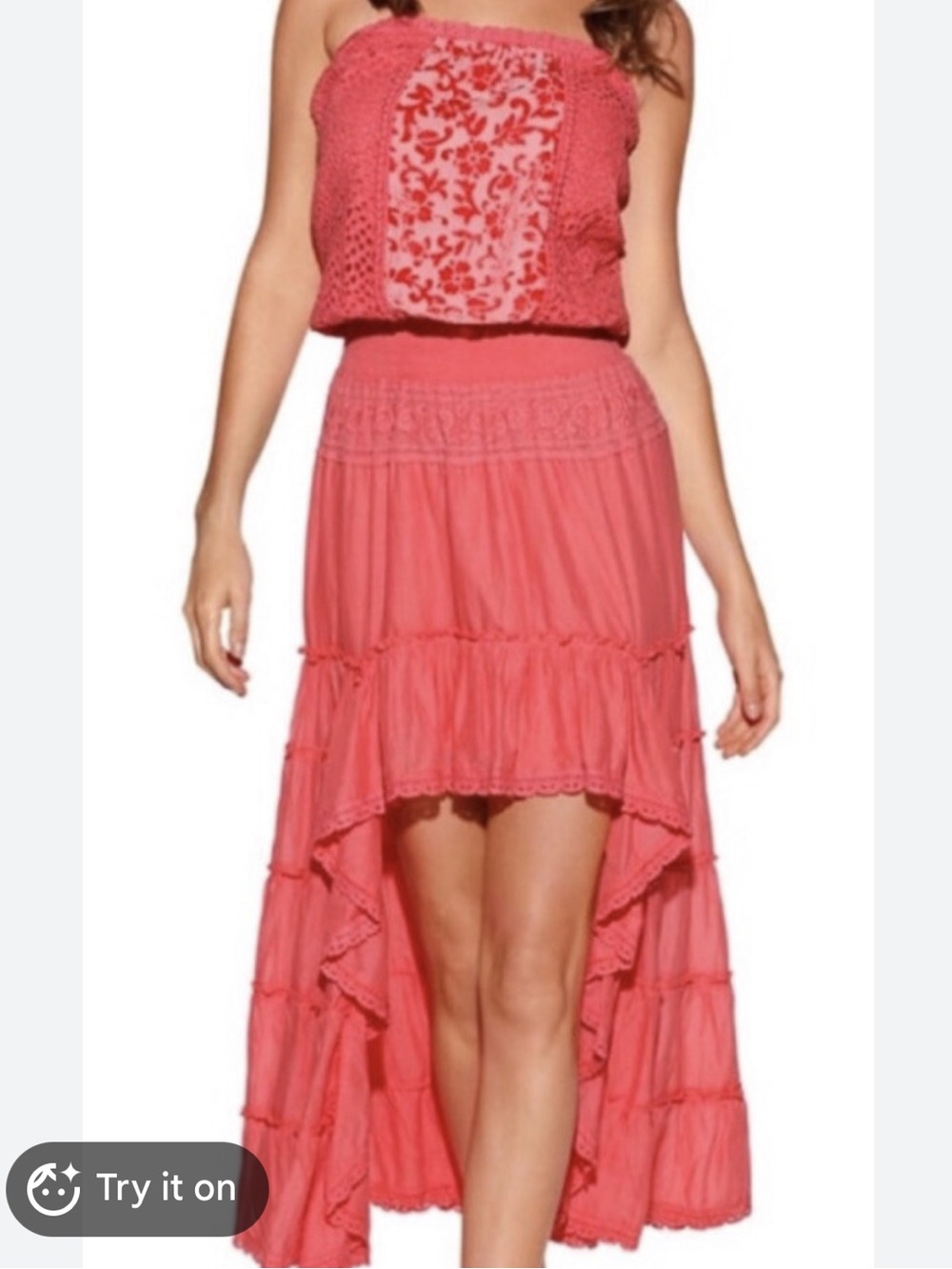 BOSTON PROPER Women's Strapless crochet sequin maxi dress SIZE SMALL